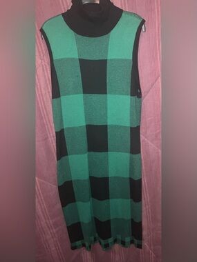 NY&Co. 7th Avenue Design Studio, Sweater Dress, Green/Black, Size XL
